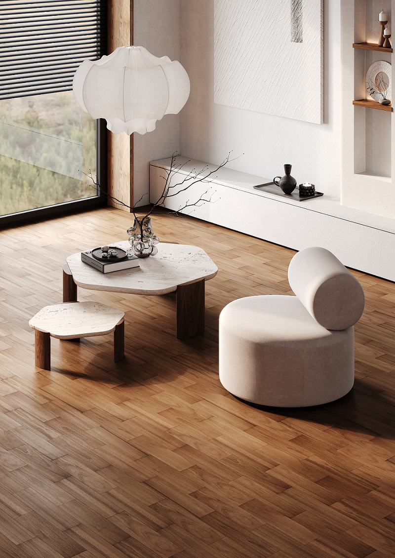 Кварцевый паркет Quartz Parquet Штучный паркет Дуссия Африканская 44-400-63 5/0,6 мм (глянец)